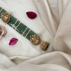 Vriksham Lakshmi 7 Layer Green Beaded With Jhumka Bridal Jada Billai-G19285