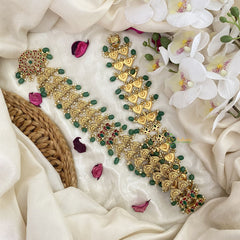 Vriksham Designer Gold Look Alike Bridal Jada Billai-Green Bead-G16390