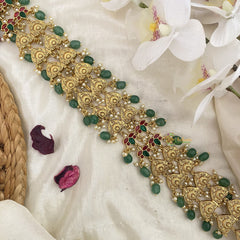 Vriksham Designer Gold Look Alike Bridal Jada Billai-Green Bead-G16390