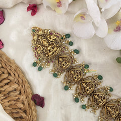 Vriksham Premium Lakshmi Bridal Jada Billai-Green Bead-G16395