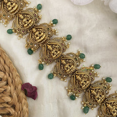 Vriksham Premium Lakshmi Bridal Jada Billai-Green Bead-G16395