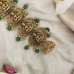 Vriksham Premium Lakshmi Bridal Jada Billai-Green Bead-G16395