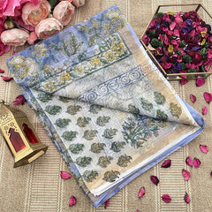 Vriksham Lavender Floral Kota Cotton Saree-VS4904