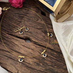 Vriksham 3 Diya Shape Pendant Invisible Chain-Blue-G18455