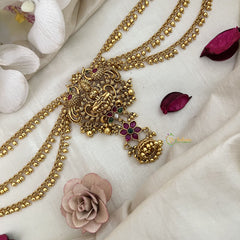 Vriksham Lakshmi & Peacock Jada Billai With Gold Maatil Bridal Jada Billai-Gold Bead-G19318