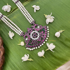 Vriksham Precious Kemp 3 Layered Kemp Stone Rani Haram-Pearl-G18543