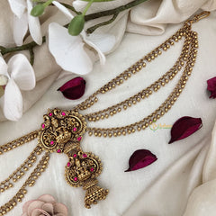 Vriksham Lakshmi & Peacock Elegance Jada Billai With Gold Maatil Bridal Jada Billai-G19311