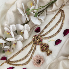 Vriksham Lakshmi & Peacock Elegance Jada Billai With Gold Maatil Bridal Jada Billai-G19311