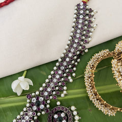 Vriksham Designer Precious Kemp Short Neckpiece-Pearl-G18549