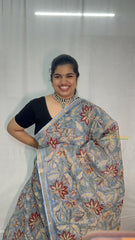 Vriksham light Pink Textured Floral Waves Kota Cotton Saree-VS4920