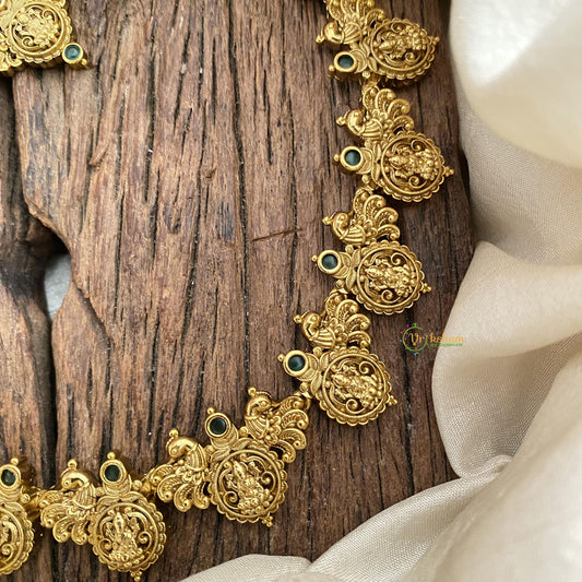 Premium Gold Polish Lakshmi Coin Long Neckpiece-G15153