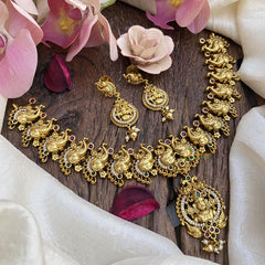 Premium AD Stone Elephant Lakshmi Neckpiece-G15156