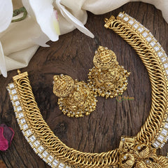 Vriksham 2 Lakshmi Pendant Jalebi Style Short Neckpiece-White-G16427