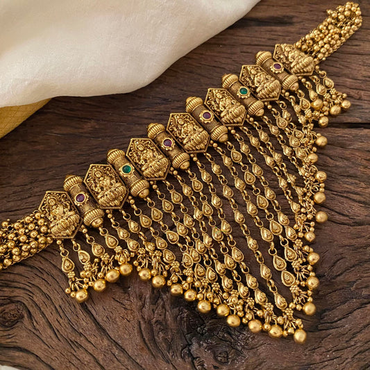 Golden Pearl Kerala Style Lakshmi High Neck Choker-G12486