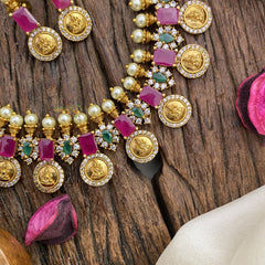 Vriksham Emerald Ruby Lakshmi coin neckpiece-G16404