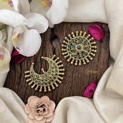 Vriksham Floral & Crescent Design Chandran & Suryan Billai-Green-G19326