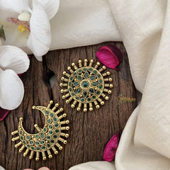 Vriksham Floral & Crescent Design Chandran & Suryan Billai-Green-G19326