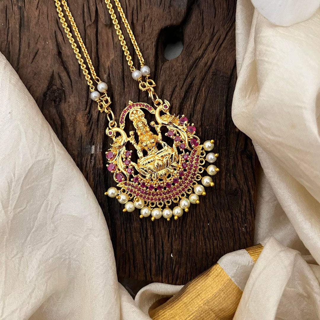 Lakshmi Pendant Designs Antique Pearl Pendant Vanamalika Gold