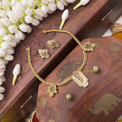 Vriksham Elegant Geometric Trisul With Floral Pendant Neckpiece-G22331