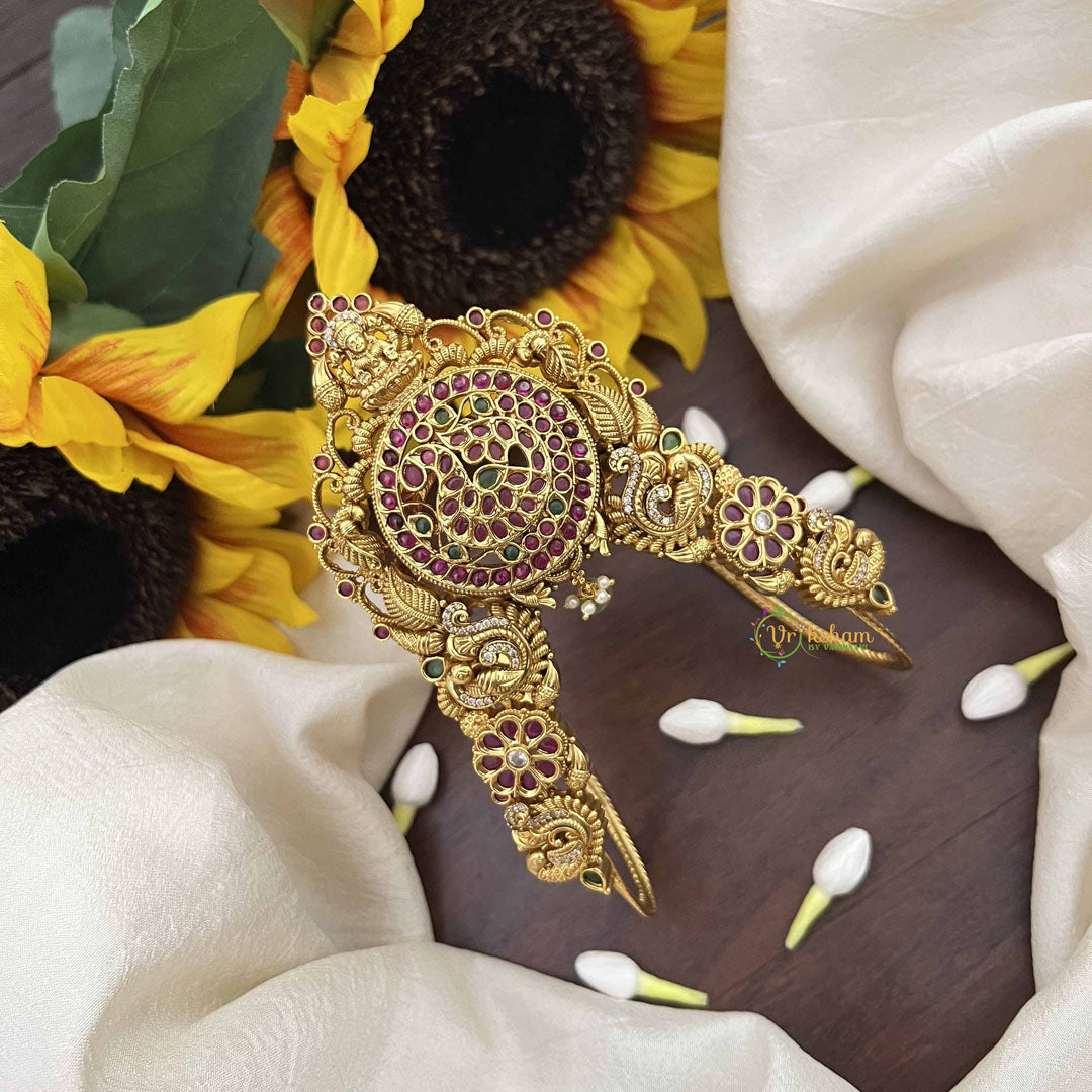 Vriksham Gold Alike peacock Round Style Nakshi Vangi -Temple Armlet-G21002