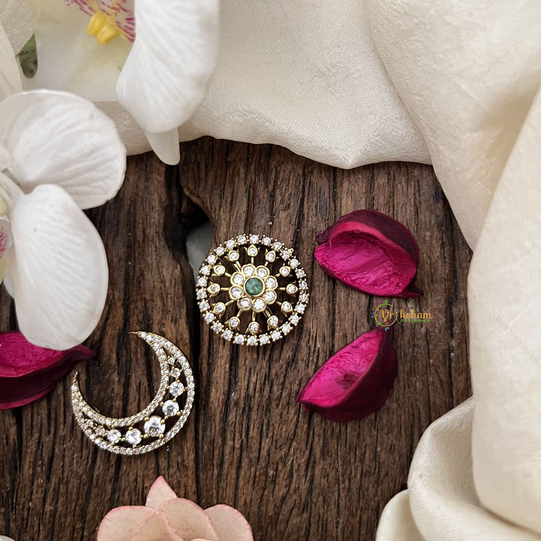 Vriksham Moonlit Elegance AD Stone Chandran & Suryan Billai-Green-G19329