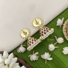 Vriksham Precious Kemp Jhmuka-Red-Pearls-G18602