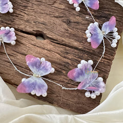 Purple Butterfly with Beads Hair Accessories-H637