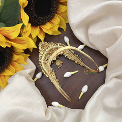 Vriksham Golden Side Lady Dual Peacock Lakshmi Vangi/Armlet-Jhumka-Peral-G20998