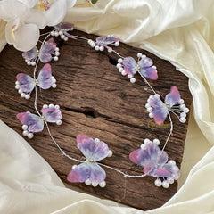 Purple Butterfly with Beads Hair Accessories-H637