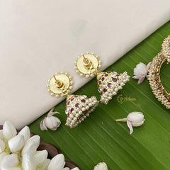 Vriksham Precious Kemp Jhmuka-Red White-Pearls-G18603