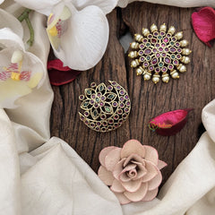 Vriksham Lotus Style Pearl Work Chandran & Suryan Billai- Red Green-G19339