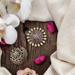 Vriksham Lotus Style Pearl Work Chandran & Suryan Billai- Red Green-G19339