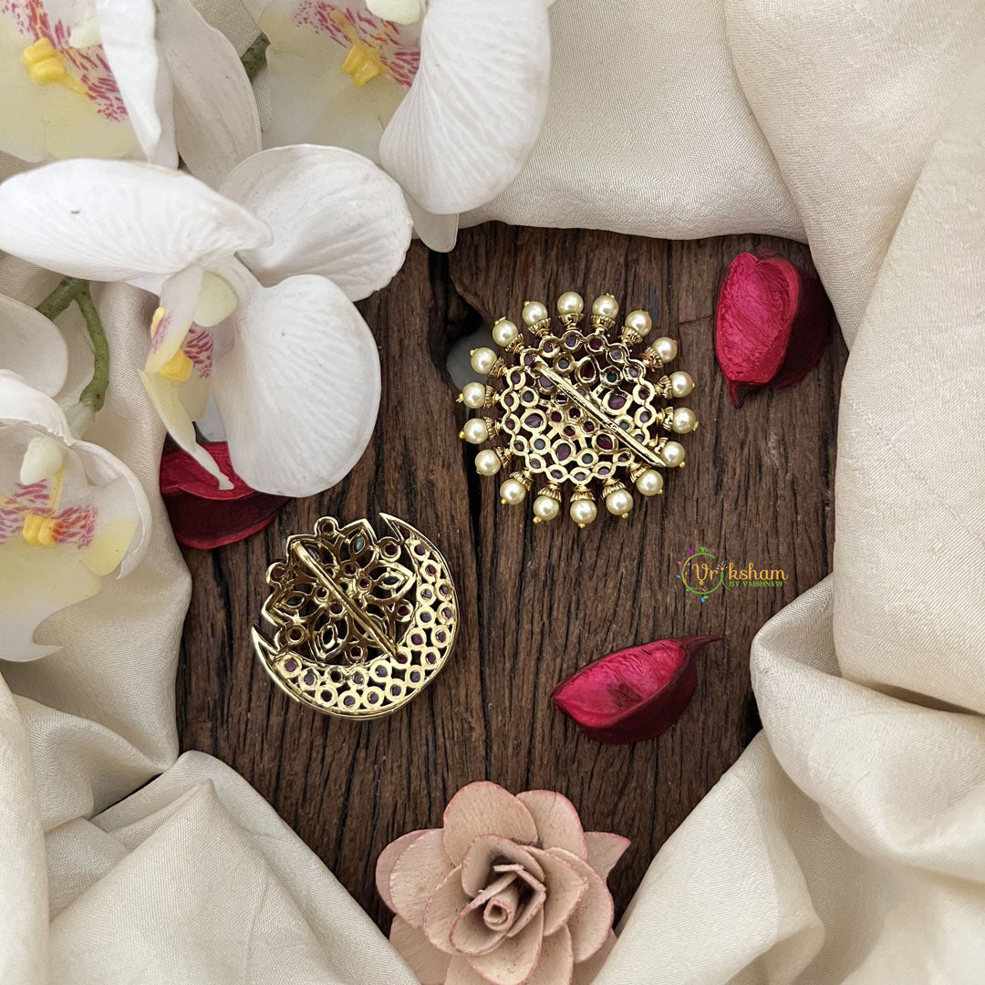 Vriksham Lotus Style Pearl Work Chandran & Suryan Billai- Red Green-G19339