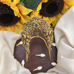 Vriksham Gold Peacock Motif Vangi / Armlets-Gold Beads-G20996