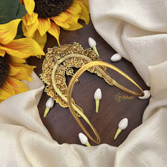 Vriksham Gold Peacock Motif Vangi / Armlets-Gold Beads-G20996