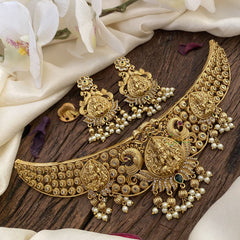 Vriksham Gold Look Alike Lakshmi Dual Peacock High Neck Choker-G16417