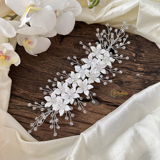 Pearls with Flower Bun Juda Bridal Brooch for Hairstyle-H783