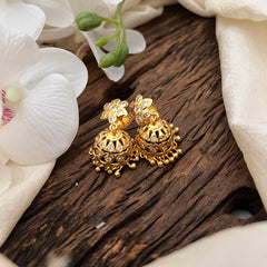 Elegant AD Stone Jhumka-Pearl-G13690