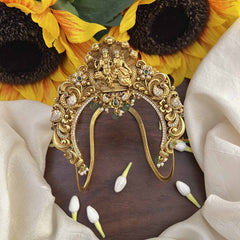 Vriksham Lakshmi Narayan Idol Vangi -Temple Armlet-Green Bead-G21018