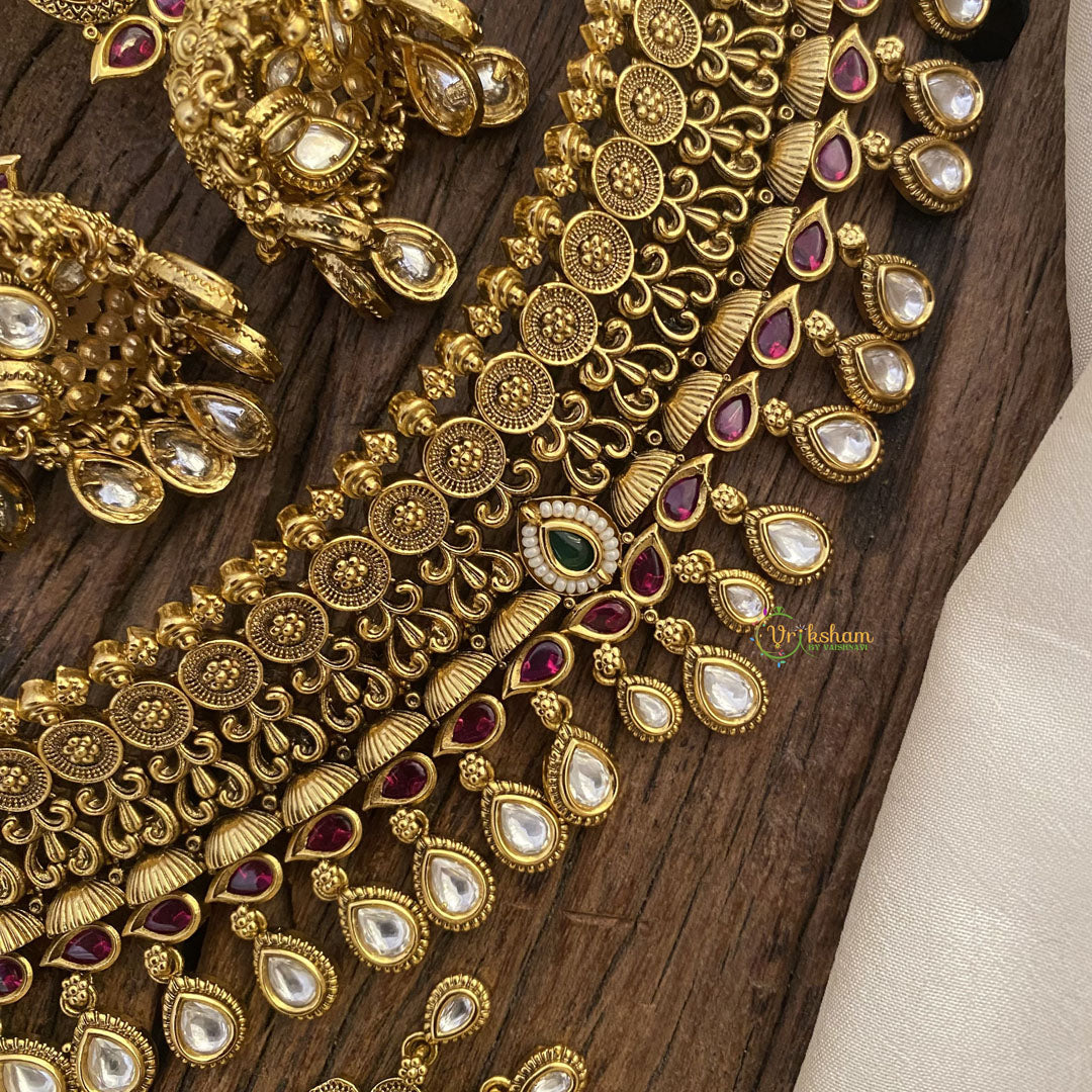 Vriksham Exquisite Gold Look Alike High Neck Choker with Maang Tikka-G16418