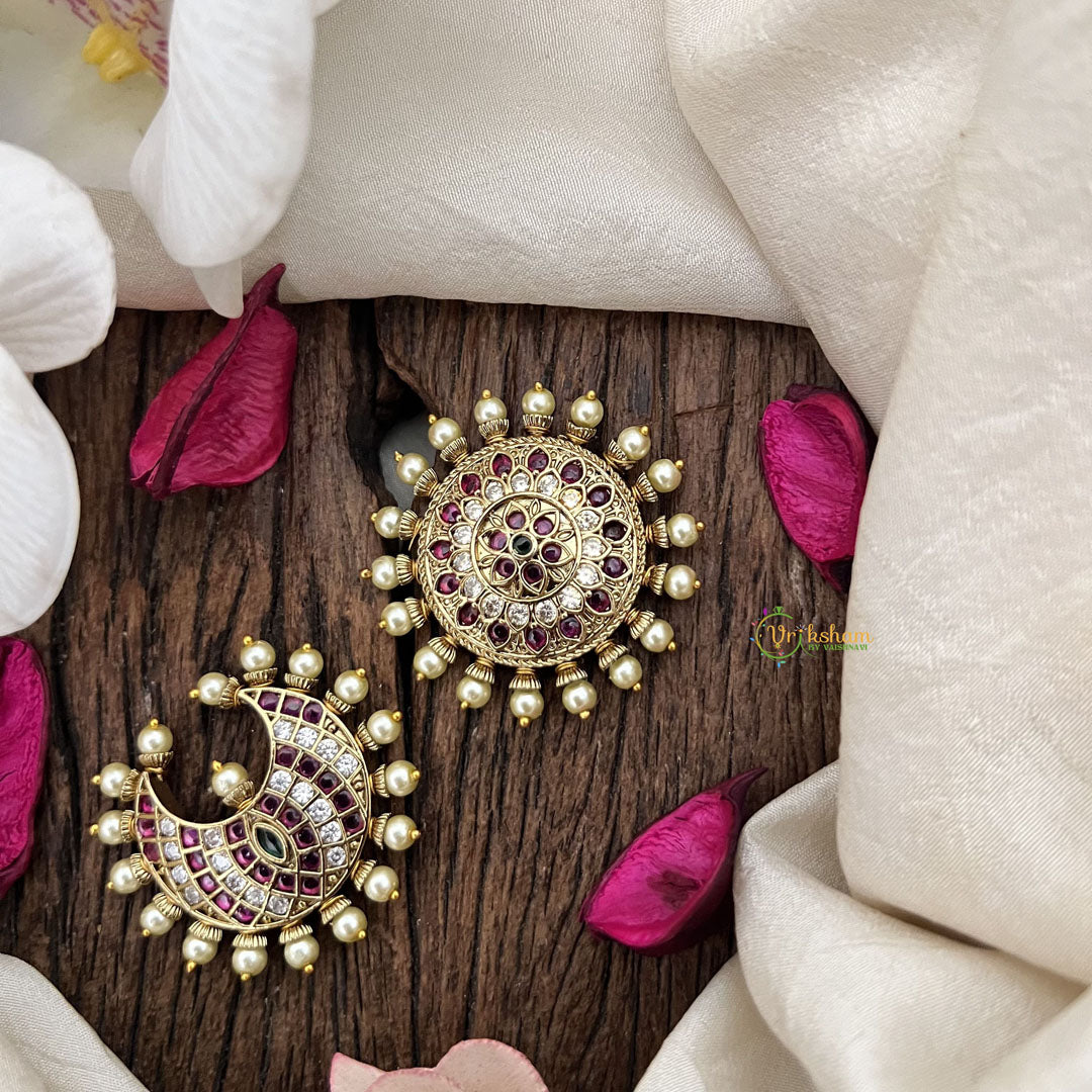 Vriksham Elegant Dual Motif  Pearl Chandran & Suryan Billai-White Red-G19334