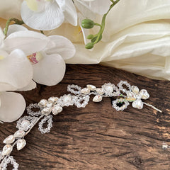 Crystal Bead Silver Bridal Hair Accessories-H824