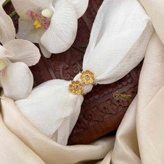 Vriksham Elegant Gold White Petals With Textured Ridges Adjustable Toe Rings-G21660