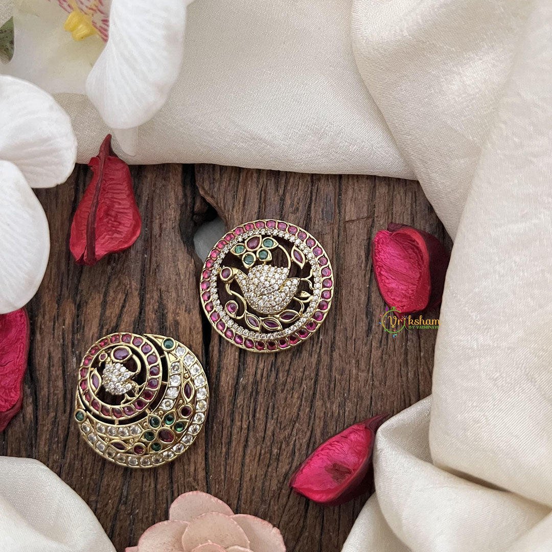 Vriksham Elegant Peacock Red Ruby Chandran & Suryan Billai-G19344