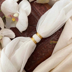 Vriksham Elegant Gold Red Petals With Textured Ridges Adjustable Toe Rings-G21659