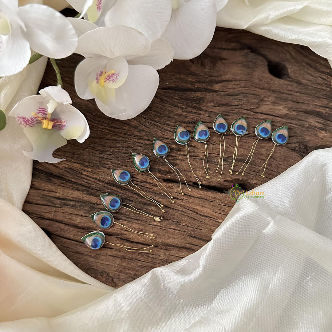 Peacock Feather Alike Juda Hair Pin-Hair Accessories-H645