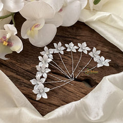 White Flower Juda Hair Pin-Hair Accessories-H646