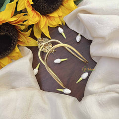 Vriksham Krishna Idol Vangi -Temple Armlet-Green Bead-Pearls-G21019