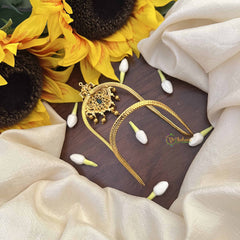 Vriksham Dual Peacock Vangi -Temple Armlet-Gold Bead-G21017