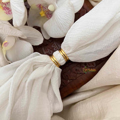 Vriksham Gold-Plated Sunflower Stud Green Center Stone Adjustable Toe Rings-G21650